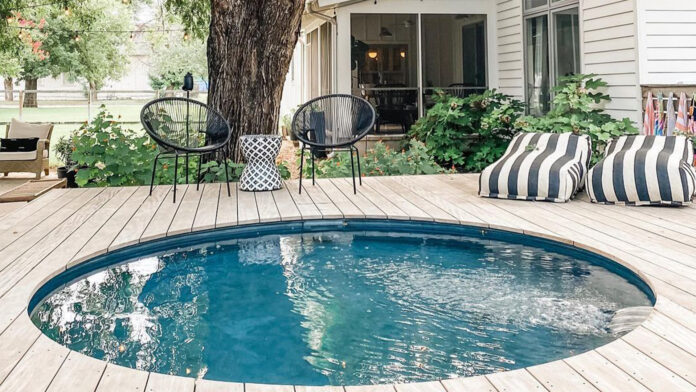 seating area around your above-ground pool